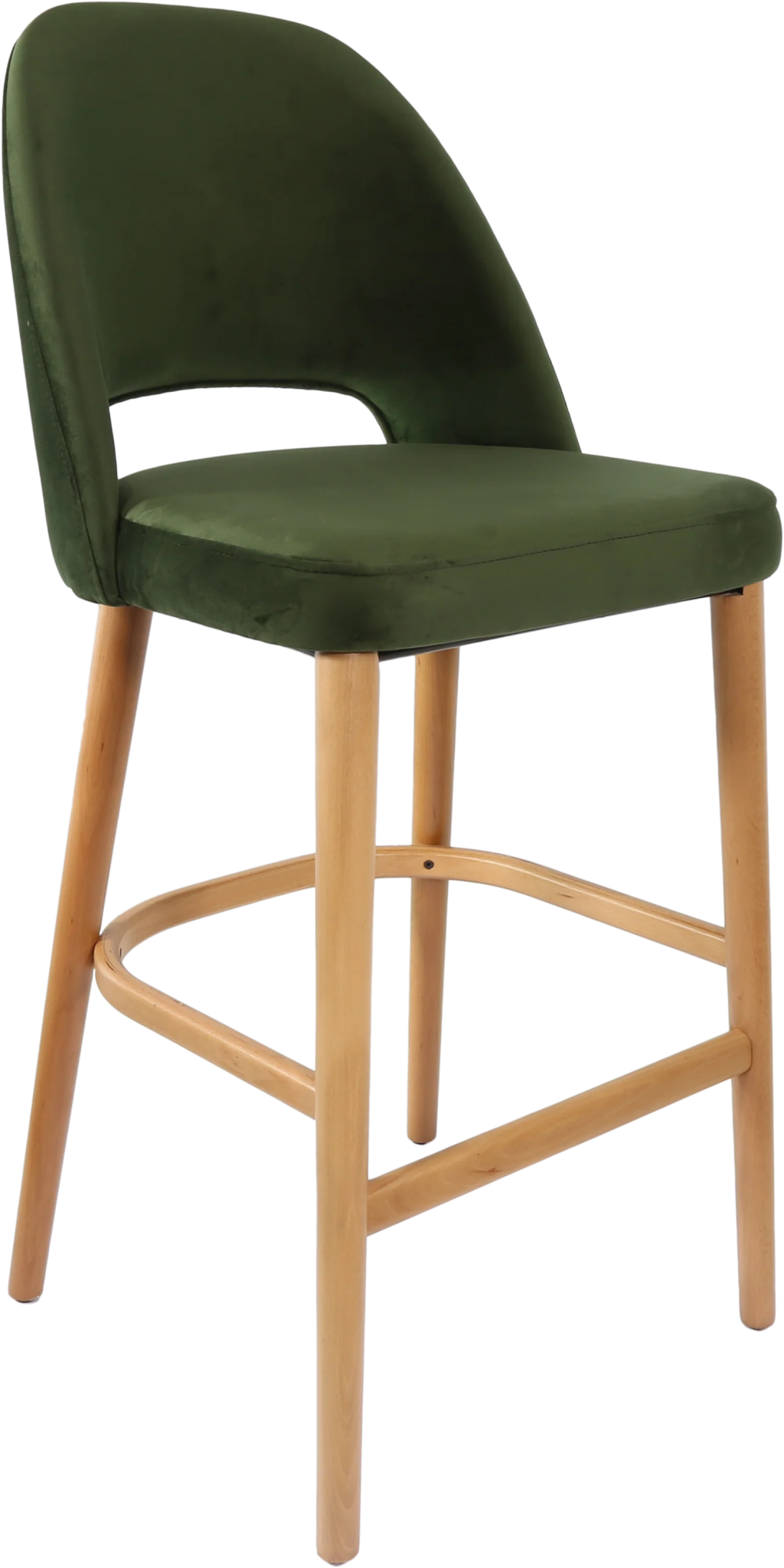 Durafurn Semifreddo Stool Oak Avocado Velvet | Office Furniture Designs