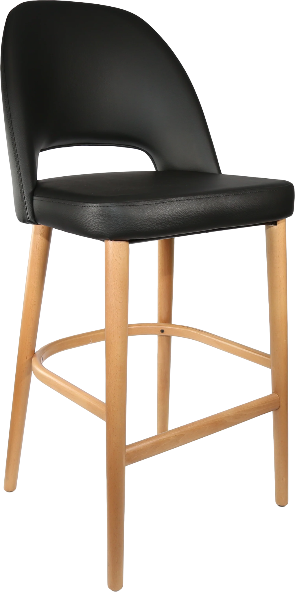 Durafurn Semifreddo Stool Oak Black Vinyl | Office Furniture Designs