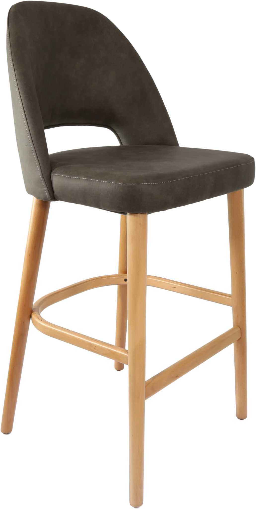 Durafurn Semifreddo Stool Oak Charcoal Fabric | Office Furniture Designs