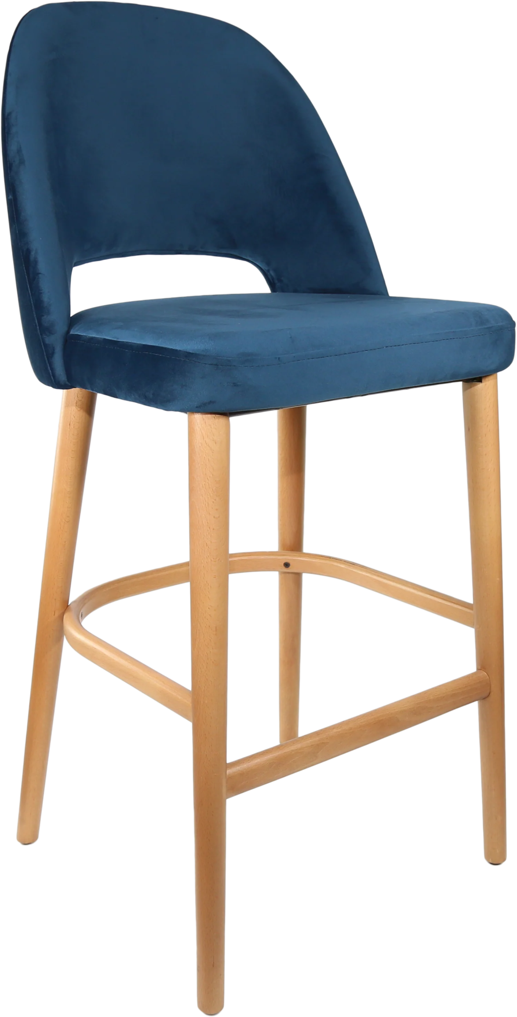 Durafurn Semifreddo Stool Oak Denim Velvet | Office Furniture Designs