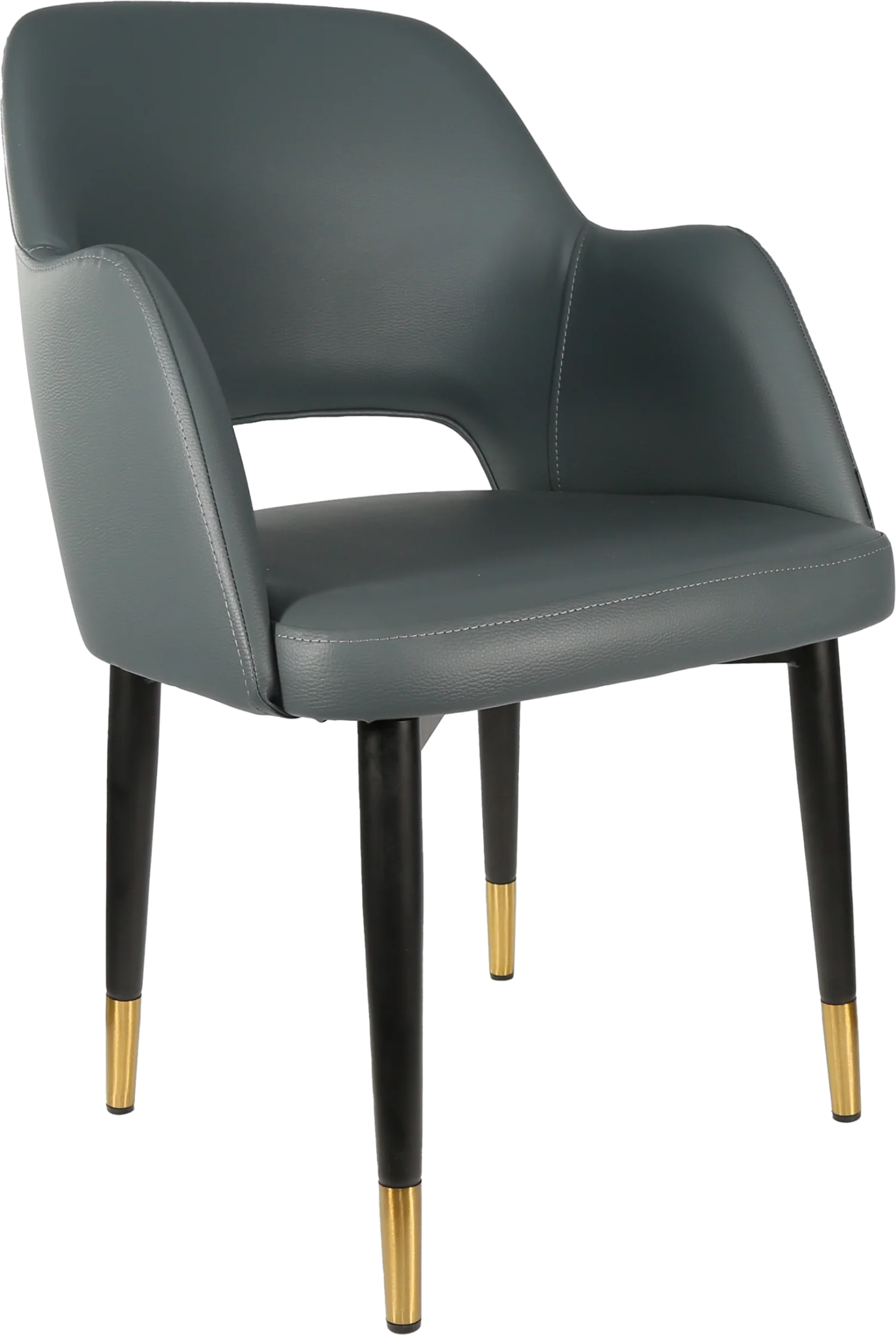Durafurn Sorbet Chair - Black Metal 450h Legs Anthracite Vinyl | Office Furniture Designs