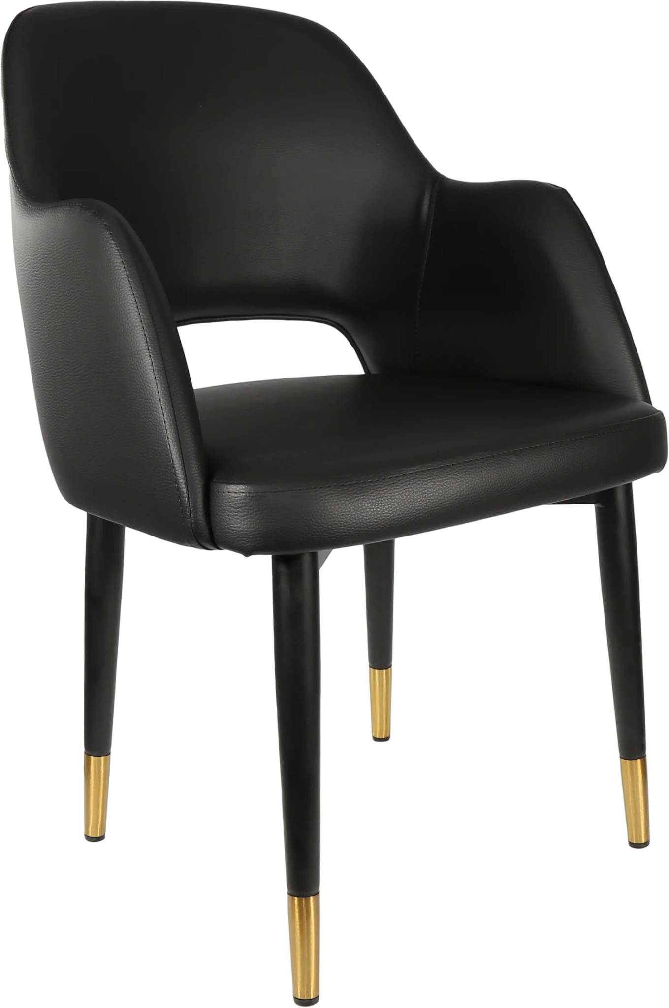 Durafurn Sorbet Chair - Black Metal 450h Legs Black Vinyl | Office Furniture Designs