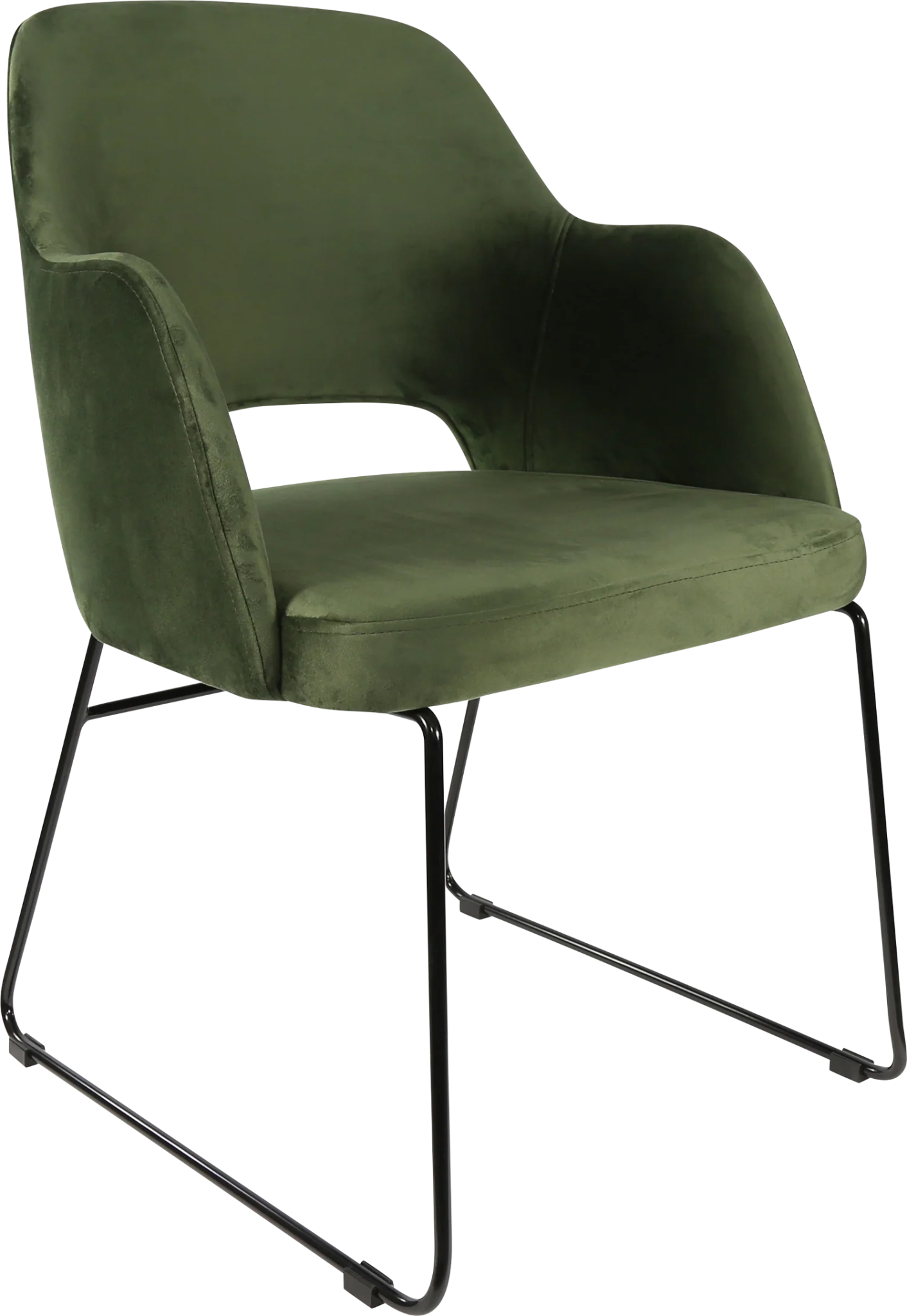 Durafurn Sorbet Chair - Black Sled Base Avocado Velvet | Office Furniture Designs
