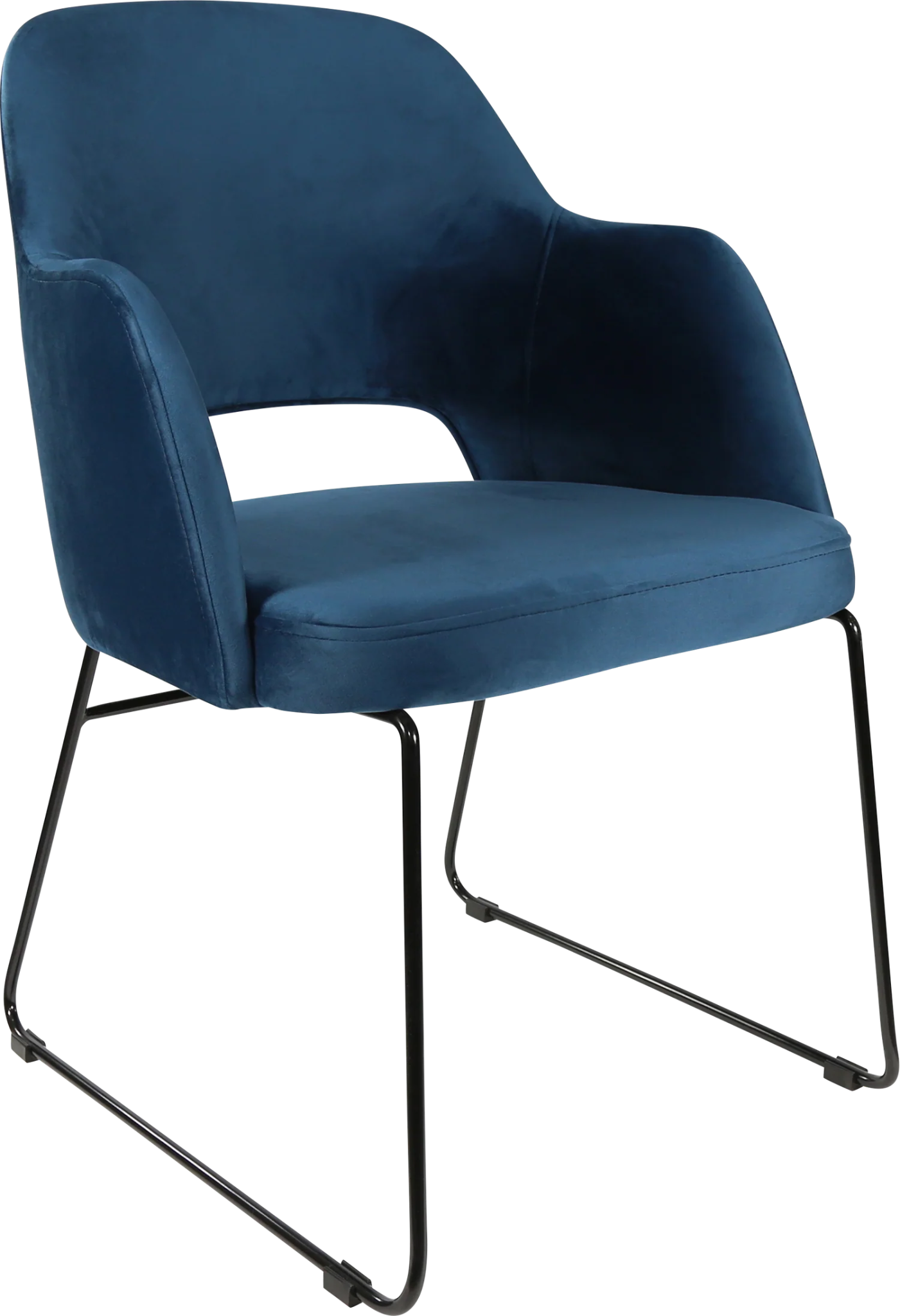 Durafurn Sorbet Chair - Black Sled Base Denim Velvet | Office Furniture Designs
