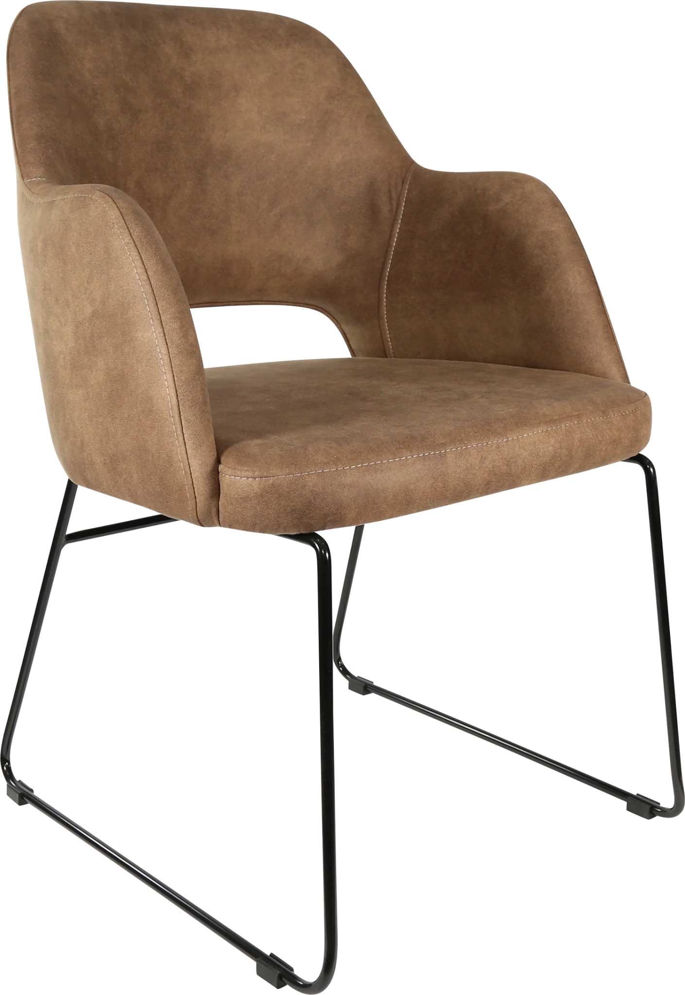 Durafurn Sorbet Chair - Black Sled Base Mocha Fabric | Office Furniture Designs