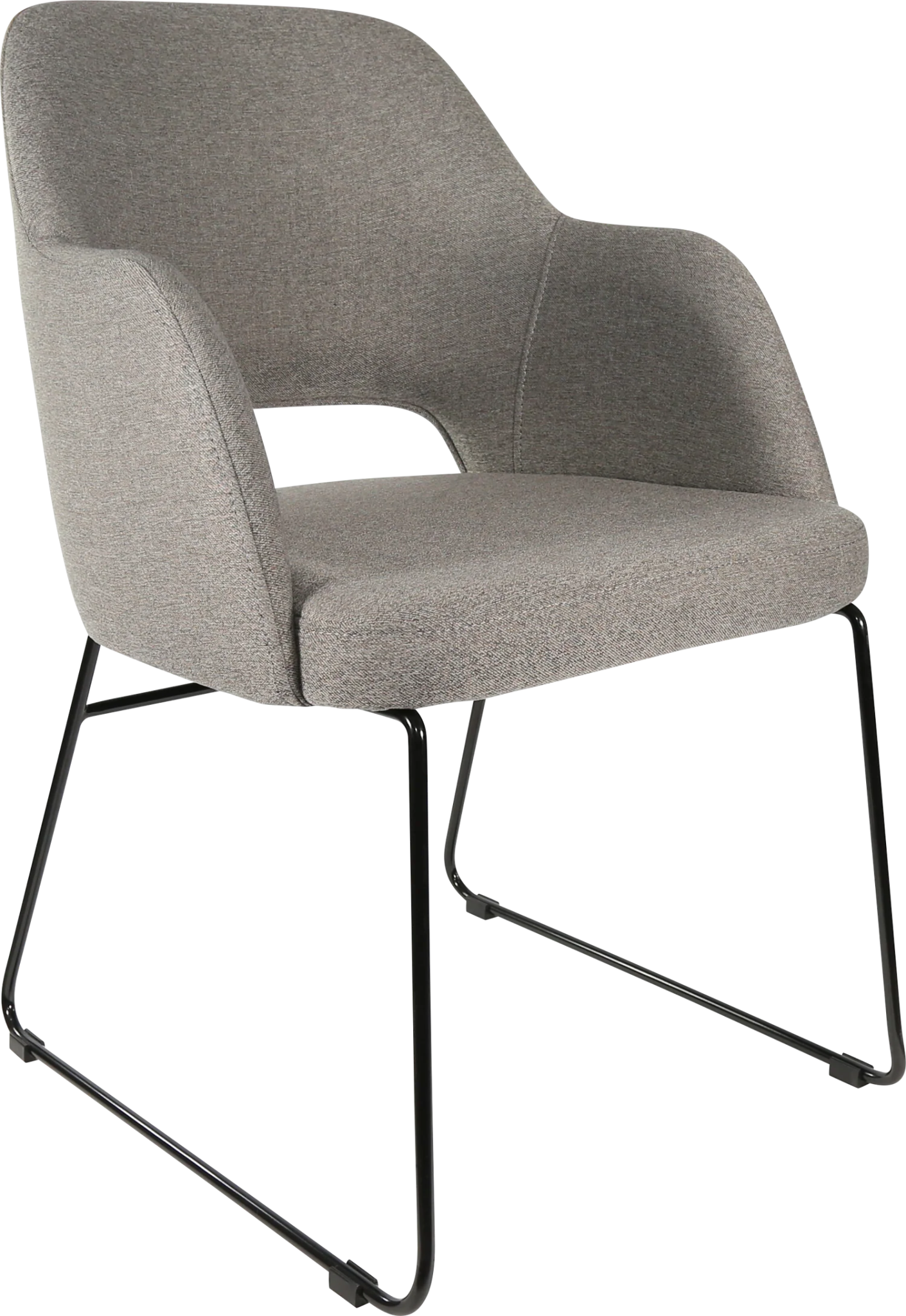 Durafurn Sorbet Chair - Black Sled Base Taupe Fabric | Office Furniture Designs