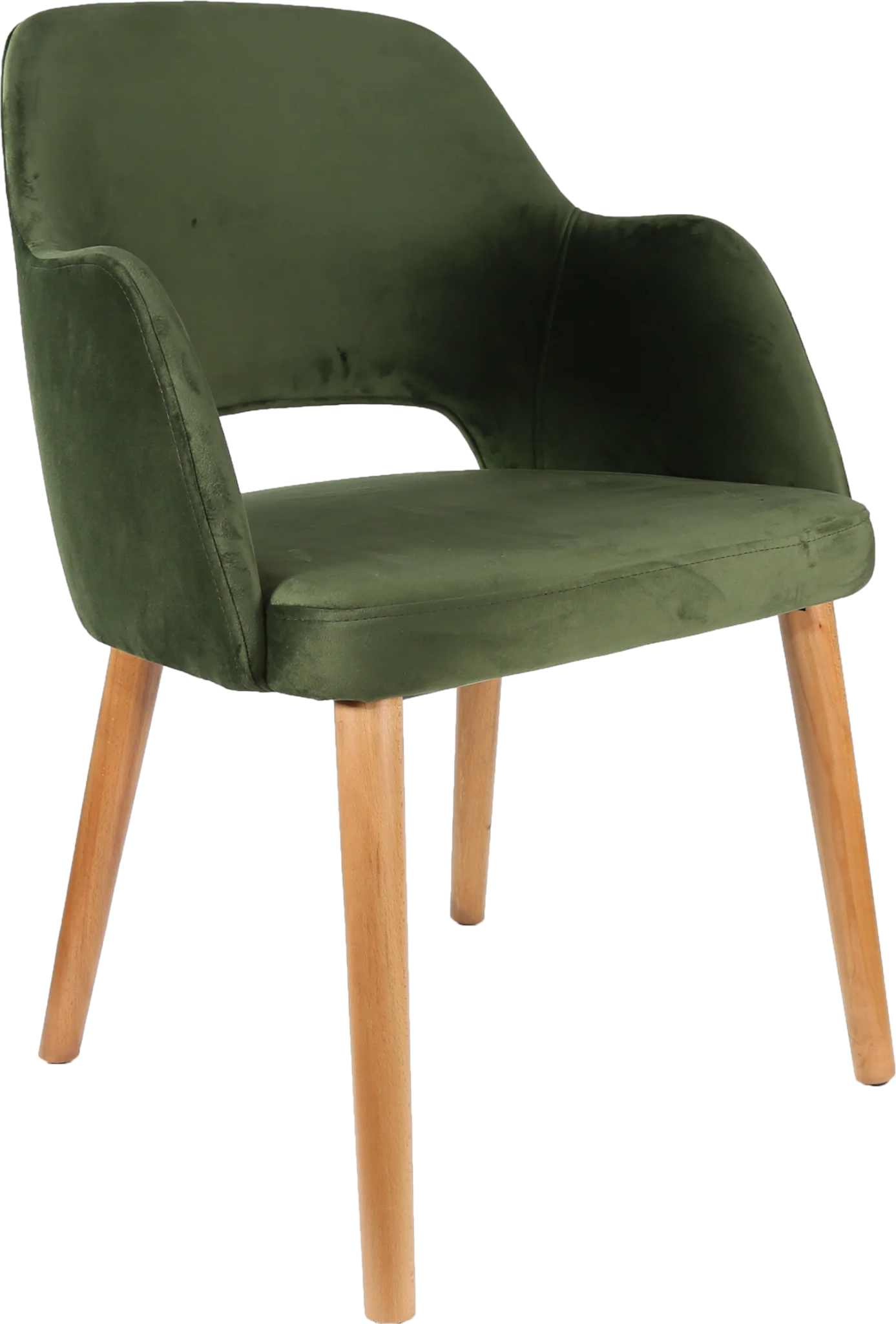 Durafurn Sorbet Chair Oak Avocado Velvet | Office Furniture Designs