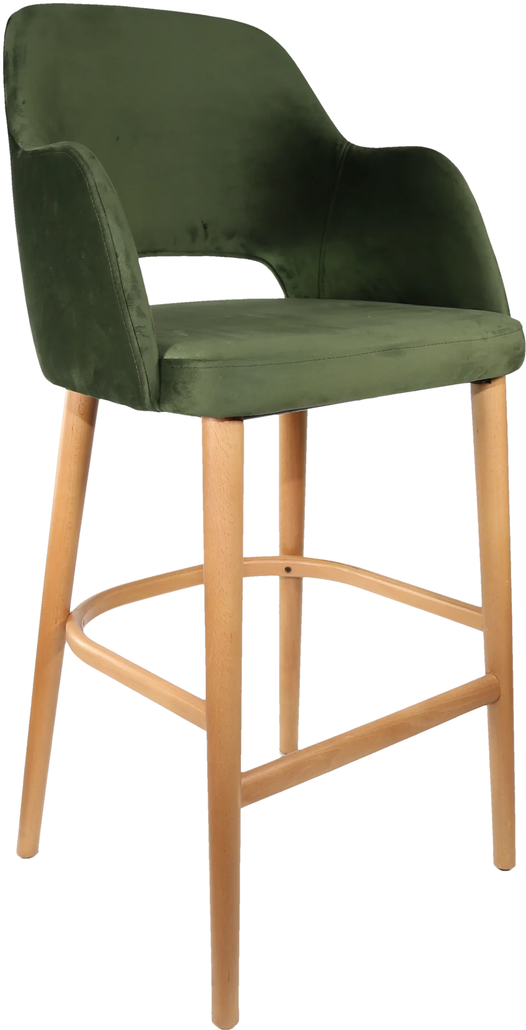 Durafurn Sorbet Stool Trojan Oak Avocado Velvet | Office Furniture Designs