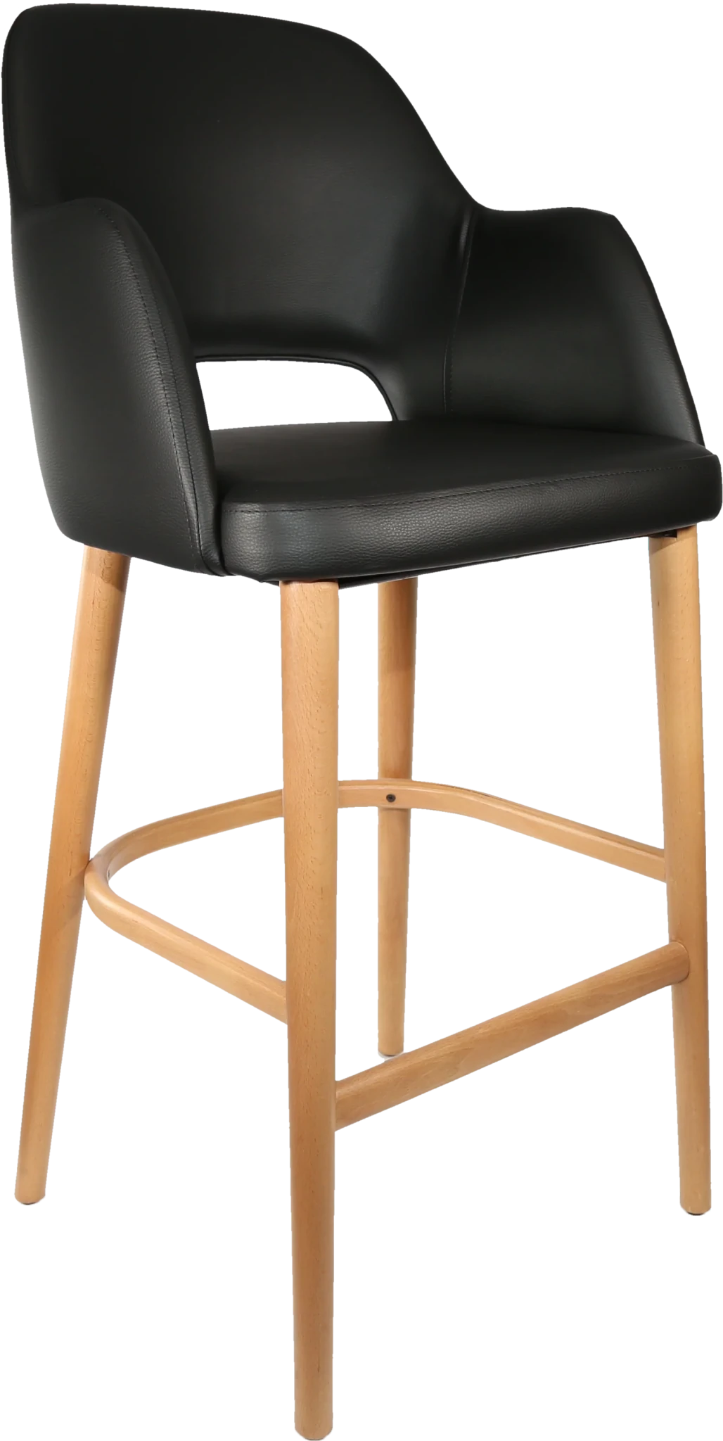 Durafurn Sorbet Stool Trojan Oak Black Vinyl | Office Furniture Designs
