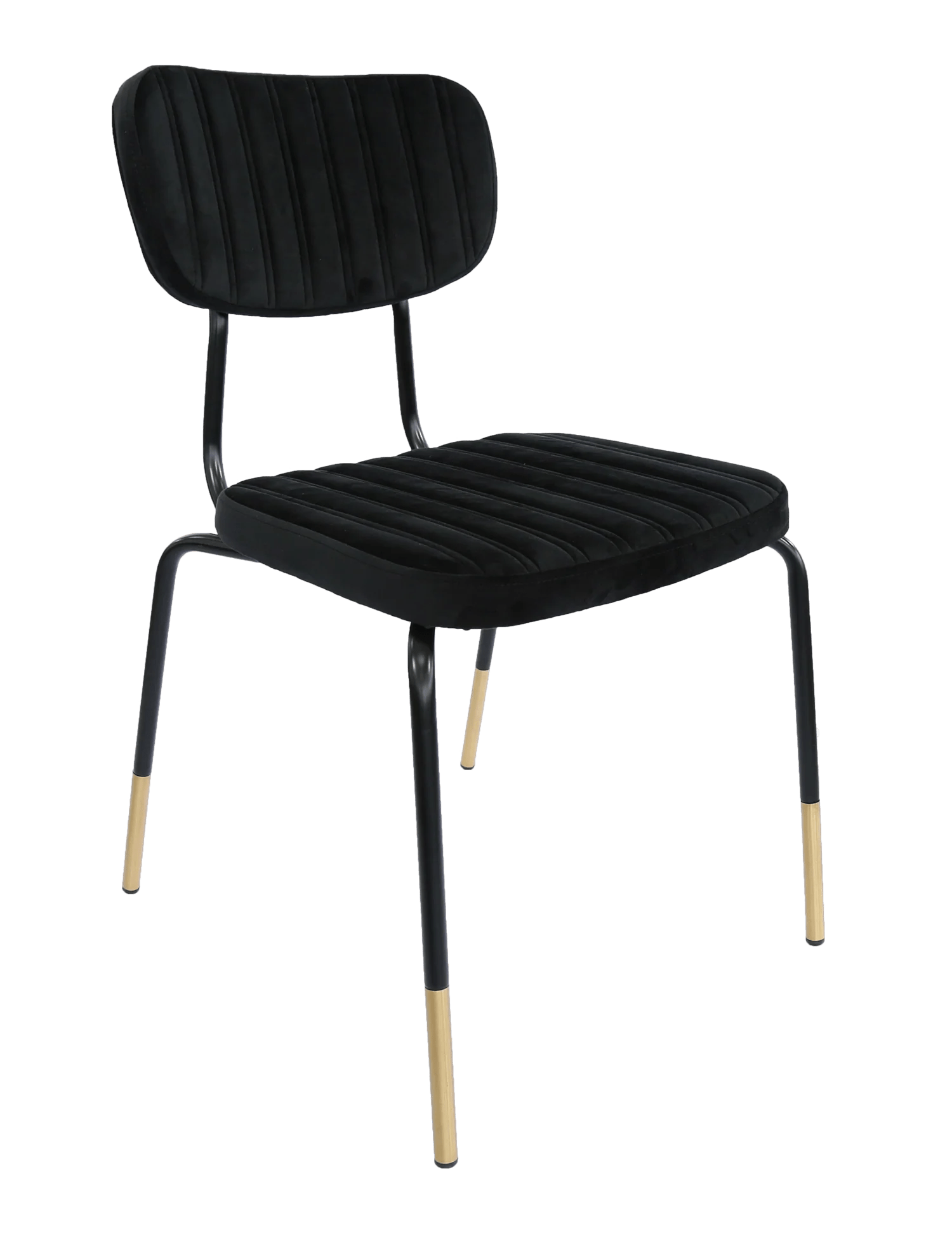 Durafurn Tiramisu Chair Black Frame with Brass Tip Black Velvet | Office Furniture Designs
