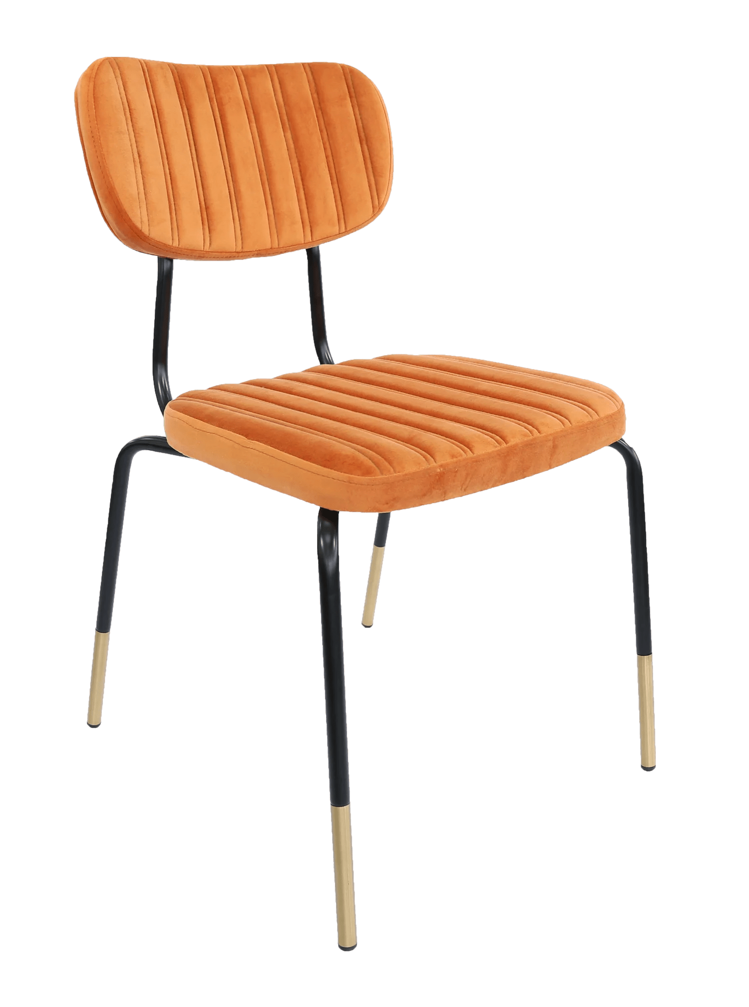 Durafurn Tiramisu Chair Black Frame with Brass Tip Burnt Orange Velvet | Office Furniture Designs