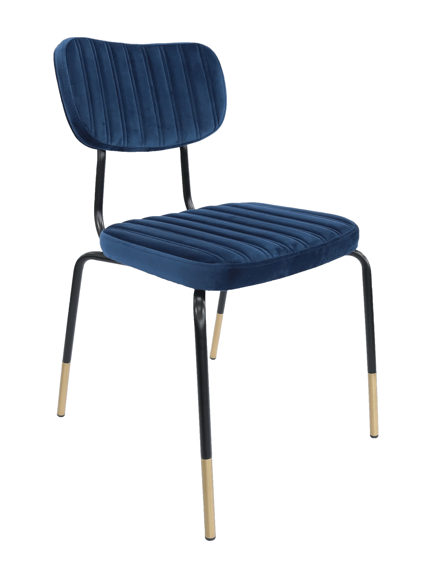 Durafurn Tiramisu Chair Black Frame with Brass Tip Denim Velvet | Office Furniture Designs