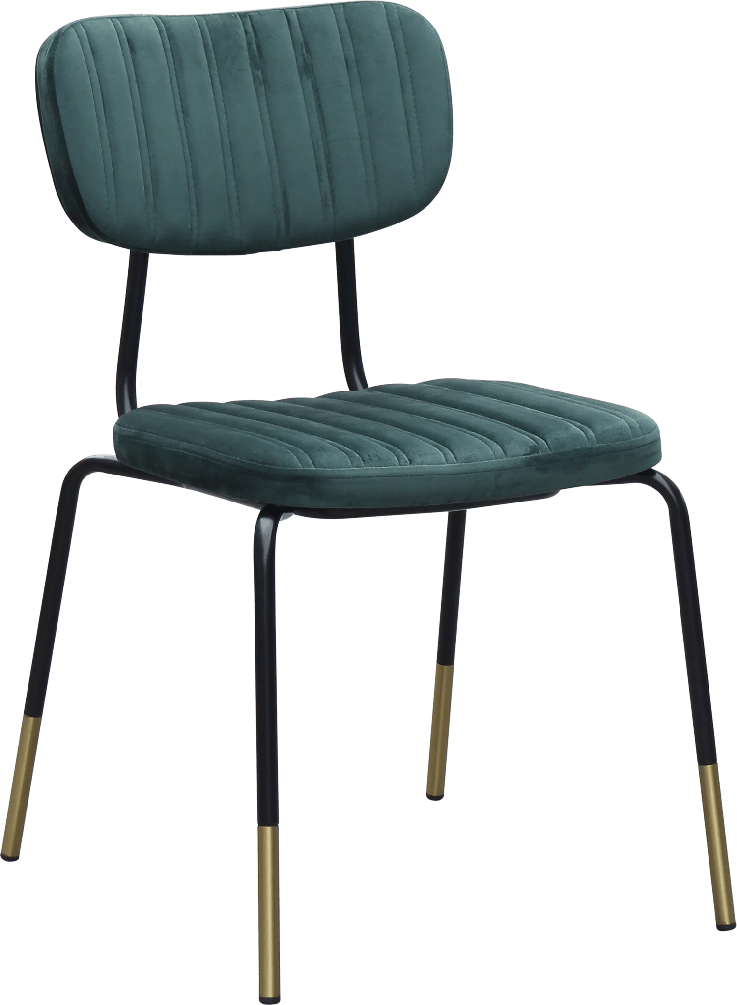 Durafurn Tiramisu Chair Black Frame with Brass Tip Forest Green Velvet | Office Furniture Designs
