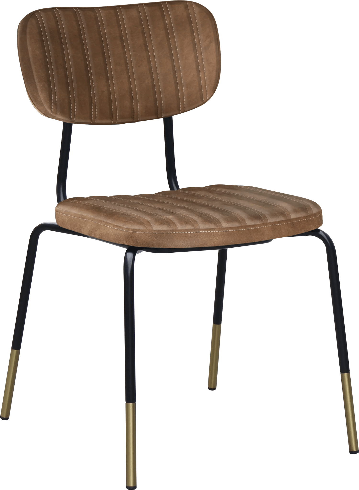 Durafurn Tiramisu Chair Black Frame with Brass Tip Mocha Fabric | Office Furniture Designs