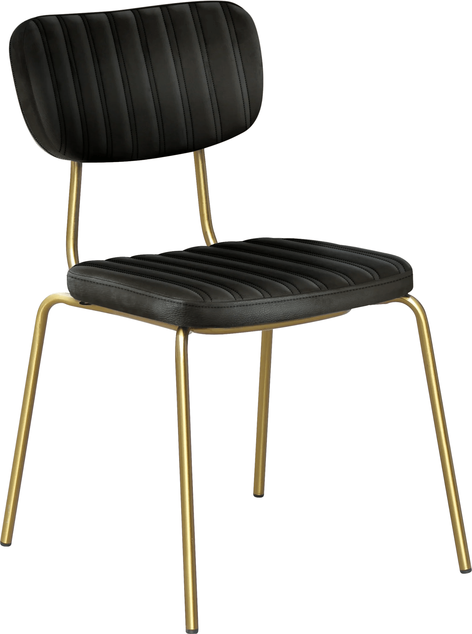 Durafurn Tiramisu Chair Brass Frame Black Vinyl | Office Furniture Designs