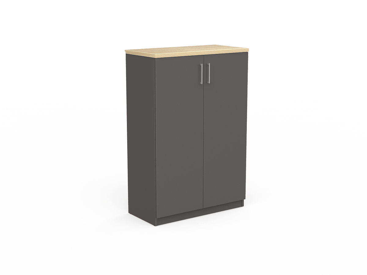 EkoSystem Cupboard 1200 x 800 x 400 Oak & Charcoal | Office Furniture Designs