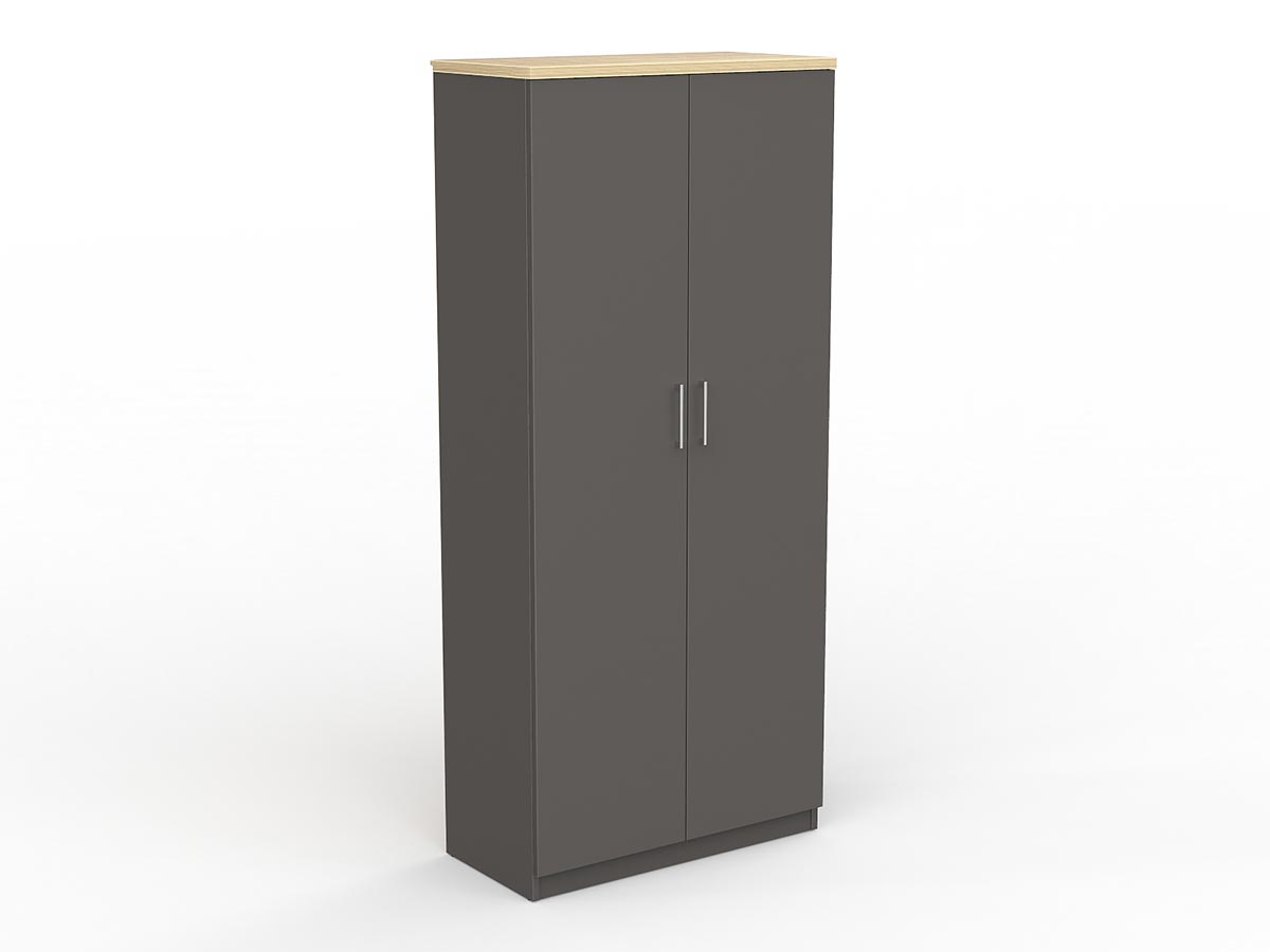 EkoSystem Cupboard 1800 x 800 x 400 Oak & Charcoal | Office Furniture Designs