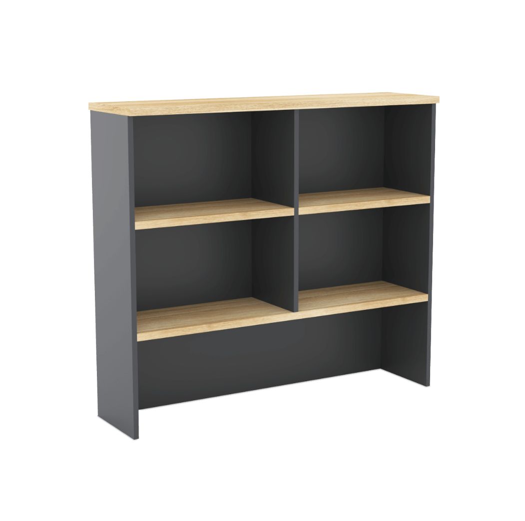 EkoSystem Hutch 1200x1070x315mm Oak & Charcoal | Office Furniture Designs