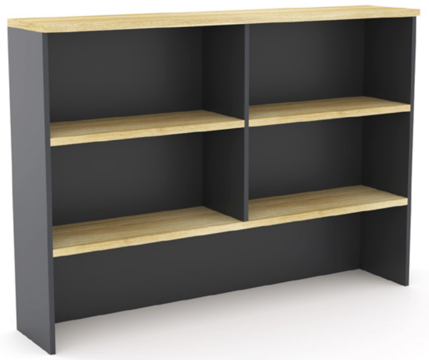 EkoSystem Hutch 1500x1070x315mm Oak & Charcoal | Office Furniture Designs