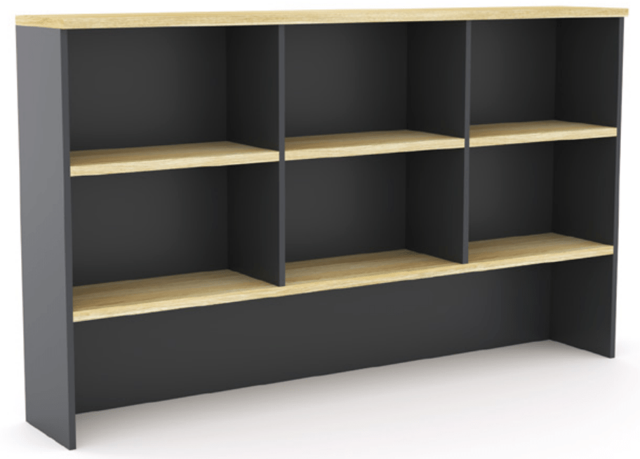EkoSystem Hutch 1800x1070x315mm Oak & Charcoal | Office Furniture Designs