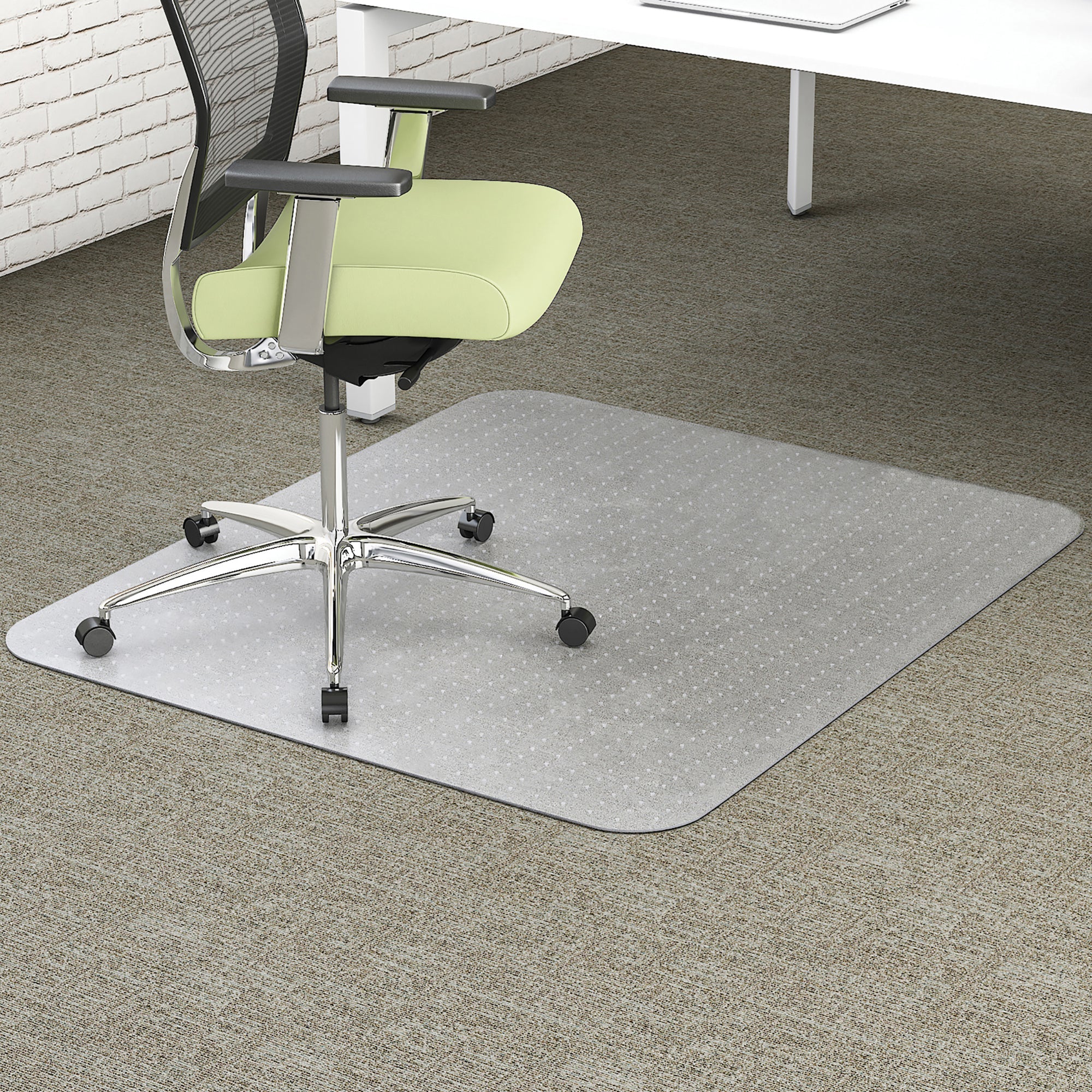 Enviro PET Chair Mat Clear Notched Based For Low Pile Carpet (116 x 152cm) | Office Furniture Designs