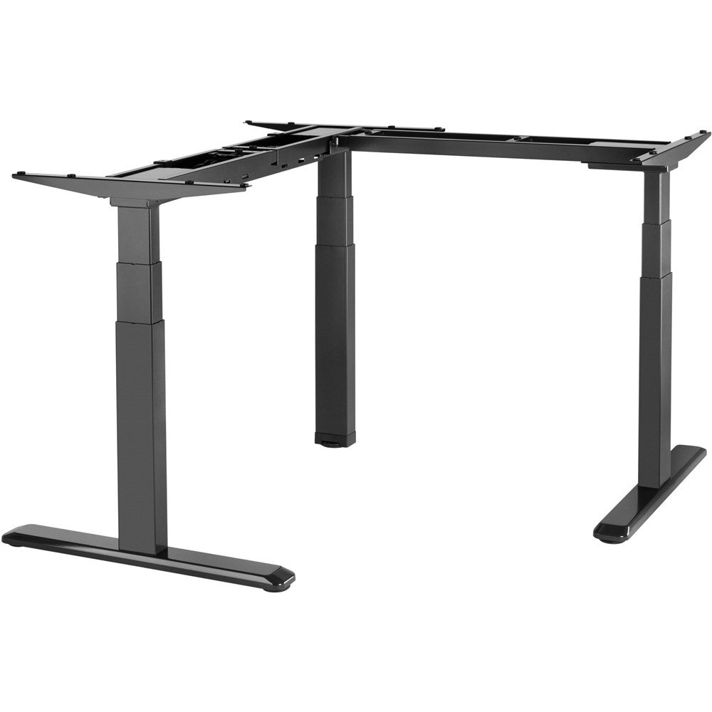 Ergovida Corner Electric SitStand Desk 1700W x 1800D x 700H Frame Only Black | Office Furniture Designs