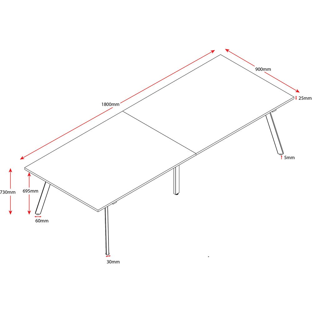 Eternity Meeting And Boardroom Table 3200W x 1200D x 730H Black & Oak | Office Furniture Designs