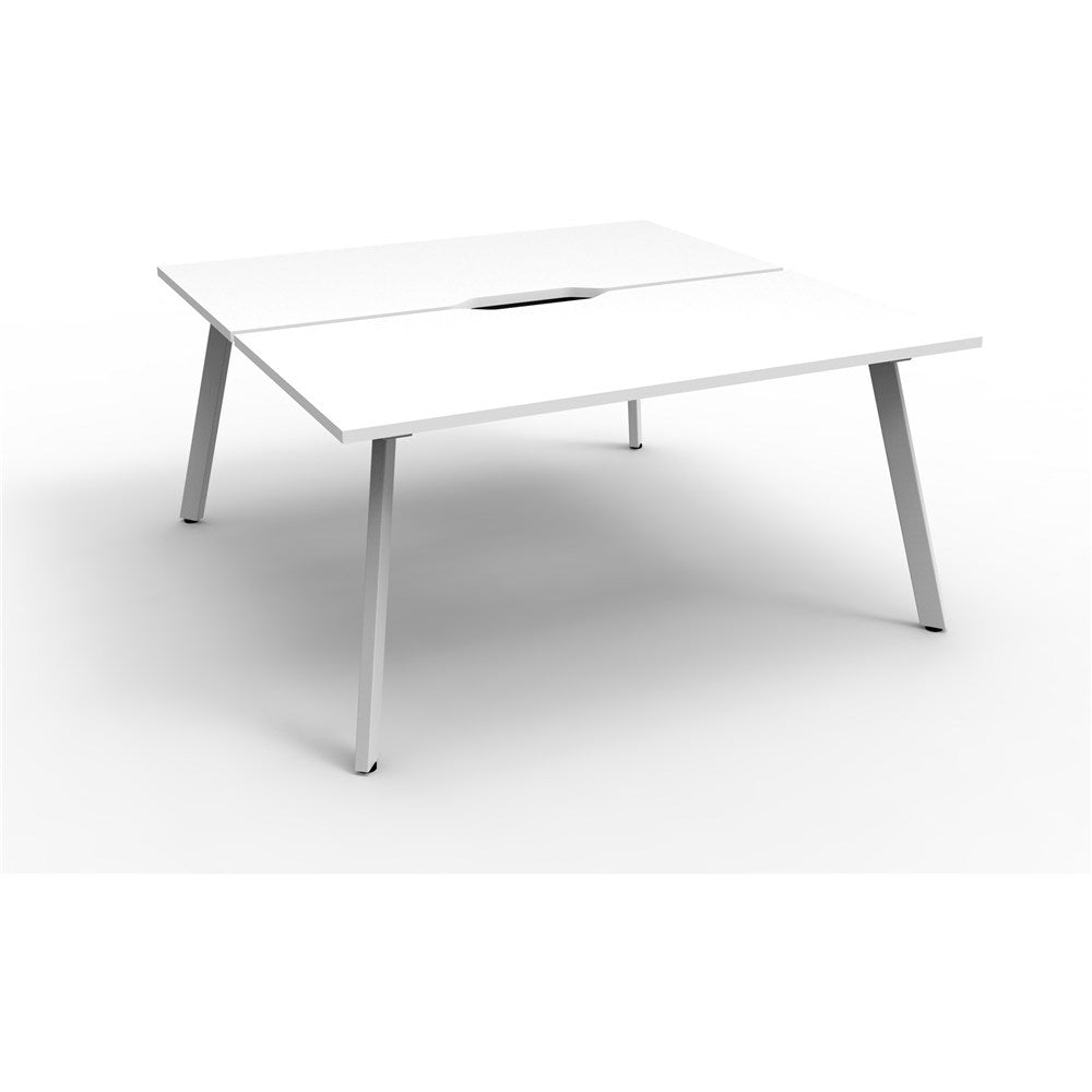 Eternity Workstation Double Sided 2 Person Workstation White & White 1500W x 1530D x 730H | Office Furniture Designs