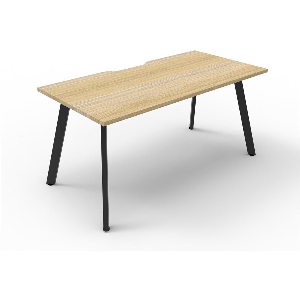 Eternity Workstation Single Sided 1200W x 750D x 730H Black & Oak | Office Furniture Designs