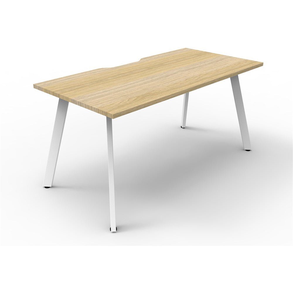 Eternity Workstation Single Sided 1800W x 750D x 730H White & Oak | Office Furniture Designs