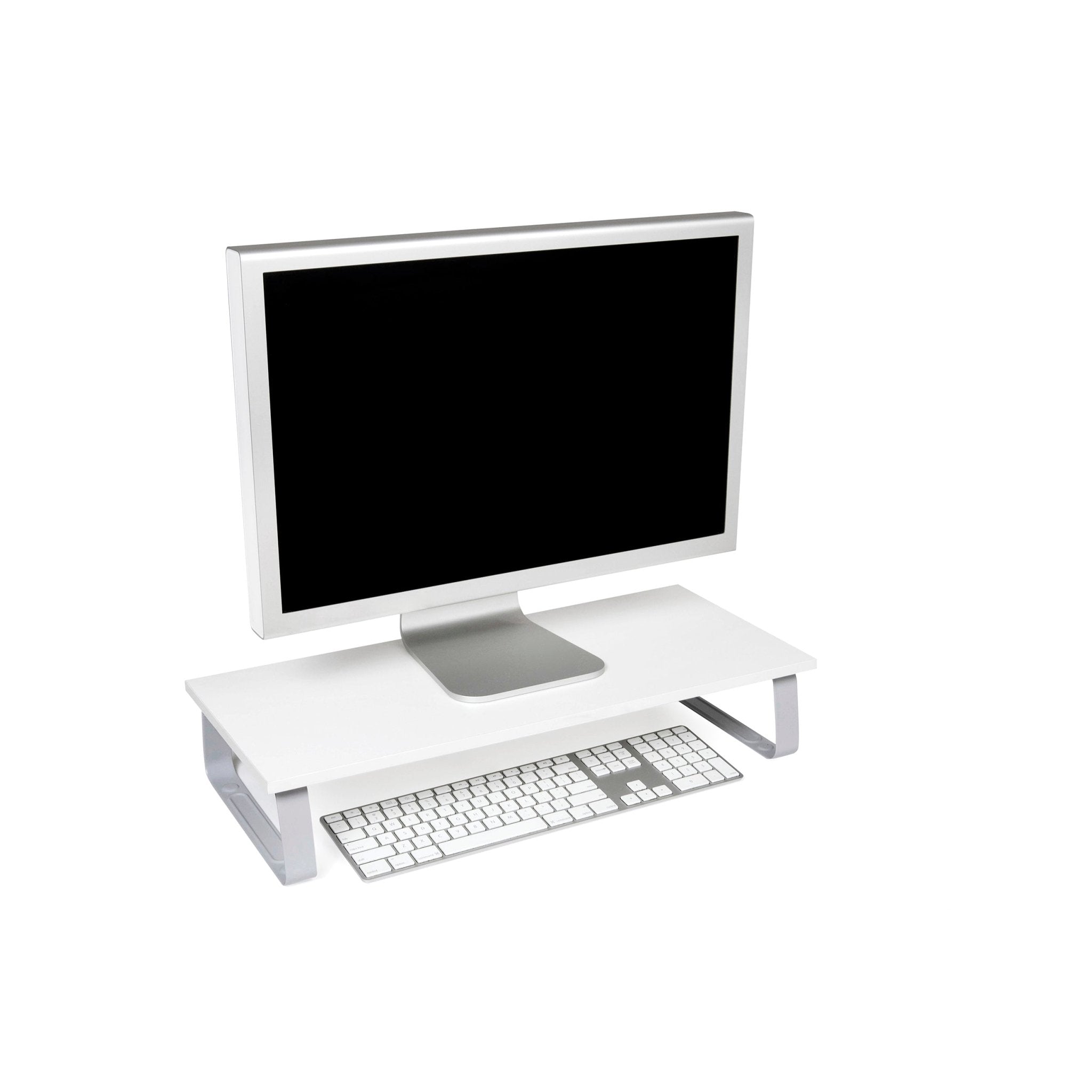 Extra Wide Monitor Riser White | Office Furniture Designs