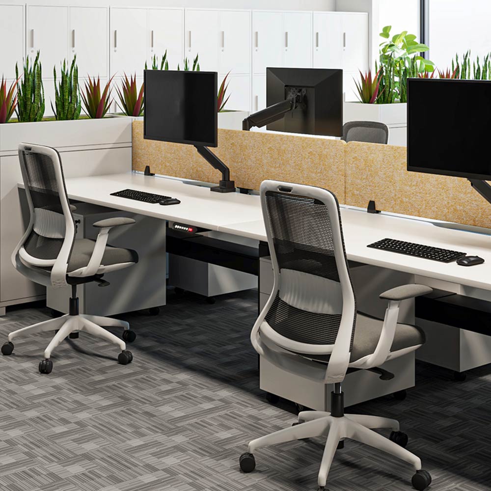 Flow Task Chair Chair + Arms White | Office Furniture Designs