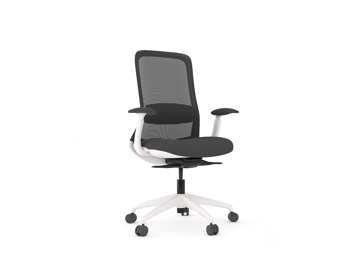 Flow Task Chair Chair + Arms White | Office Furniture Designs
