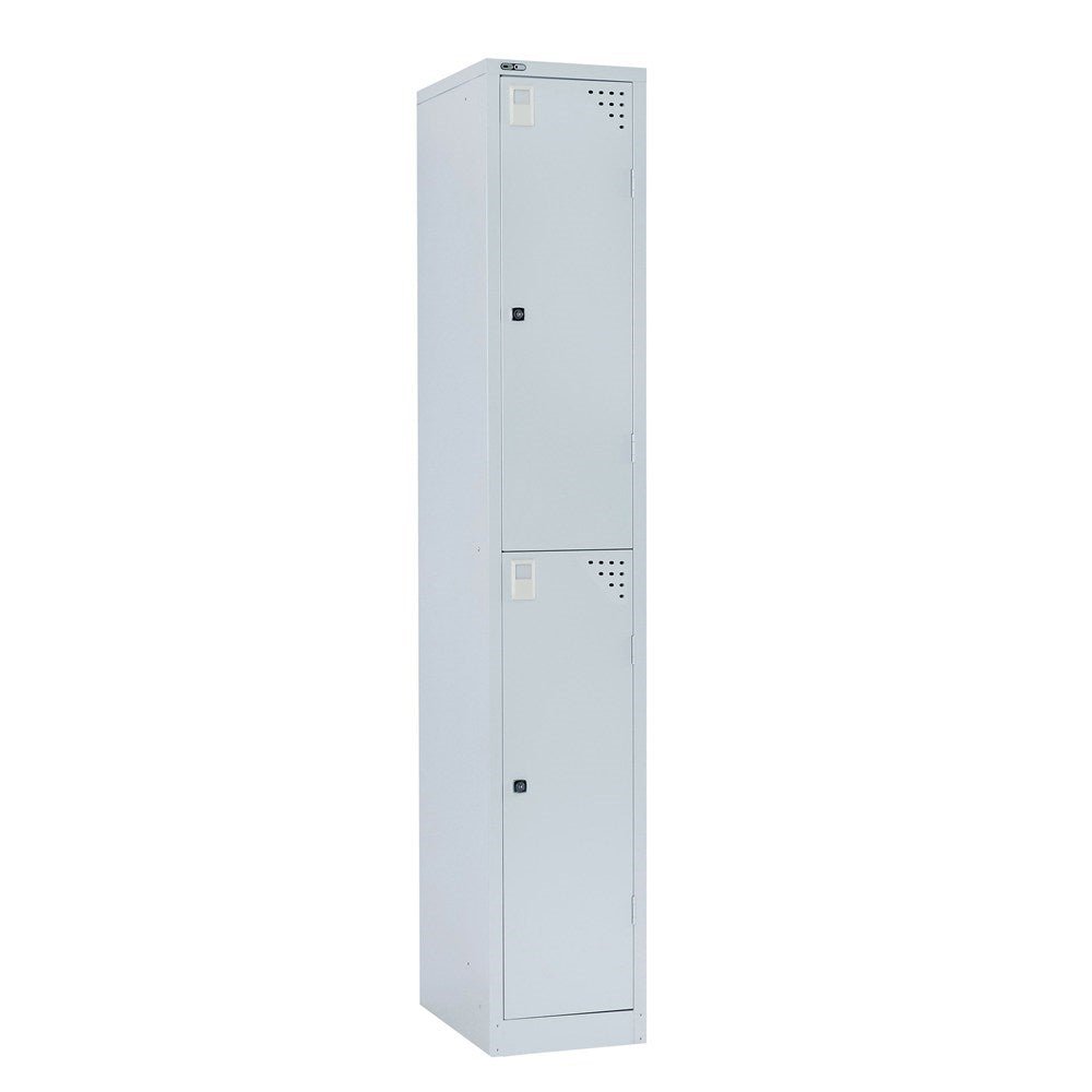 Go Locker 2 Door Silver & Grey 380W x 455D x 1830H | Office Furniture Designs
