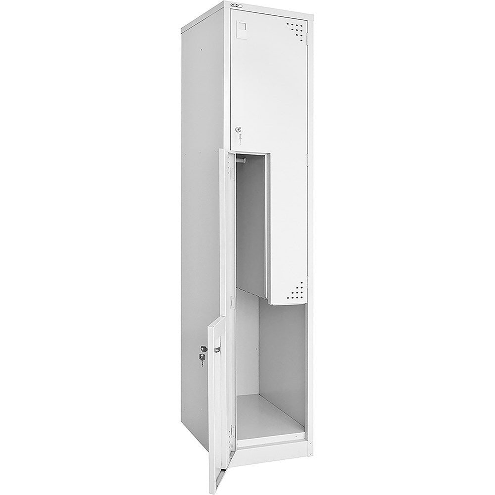Go Locker 2 Step Door Silver & Grey 380W x 455D x 1830H | Office Furniture Designs