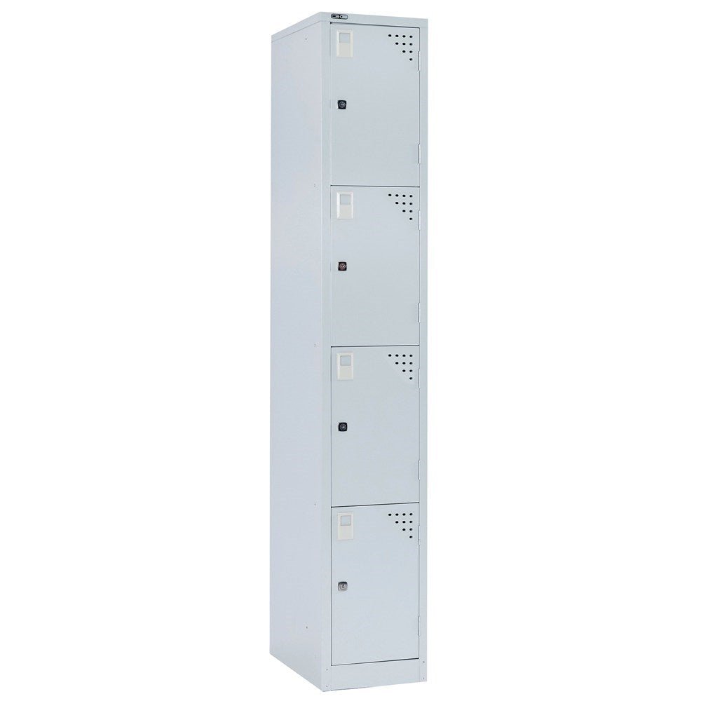 Go Locker 305W x 455D x 1830mmH Silver Grey 305W x 455D x 1830H 4 Door Silver & Grey | Office Furniture Designs