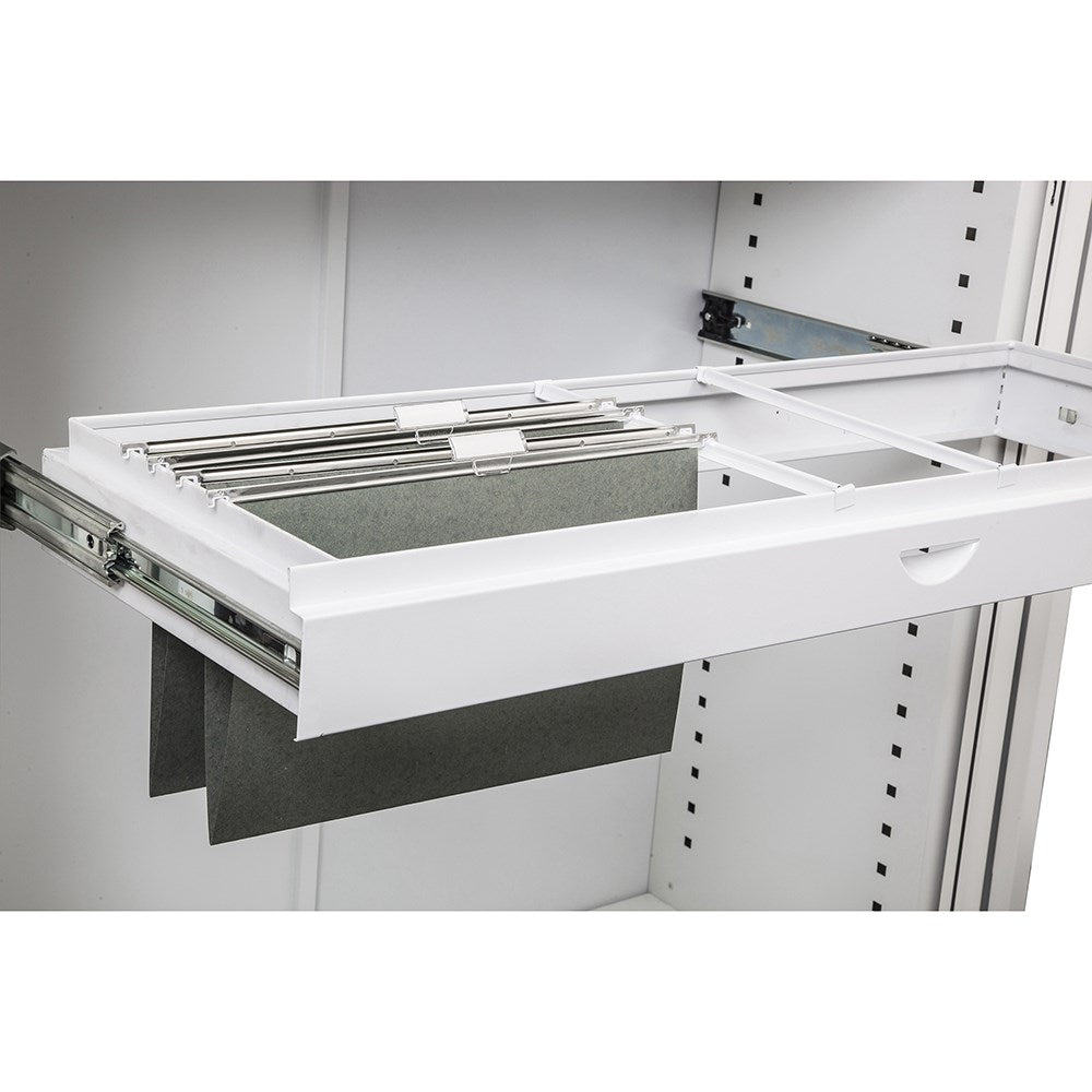 Go Steel Tambour Accessory 695W x 360D x 95H Roll Out File Frame White | Office Furniture Designs