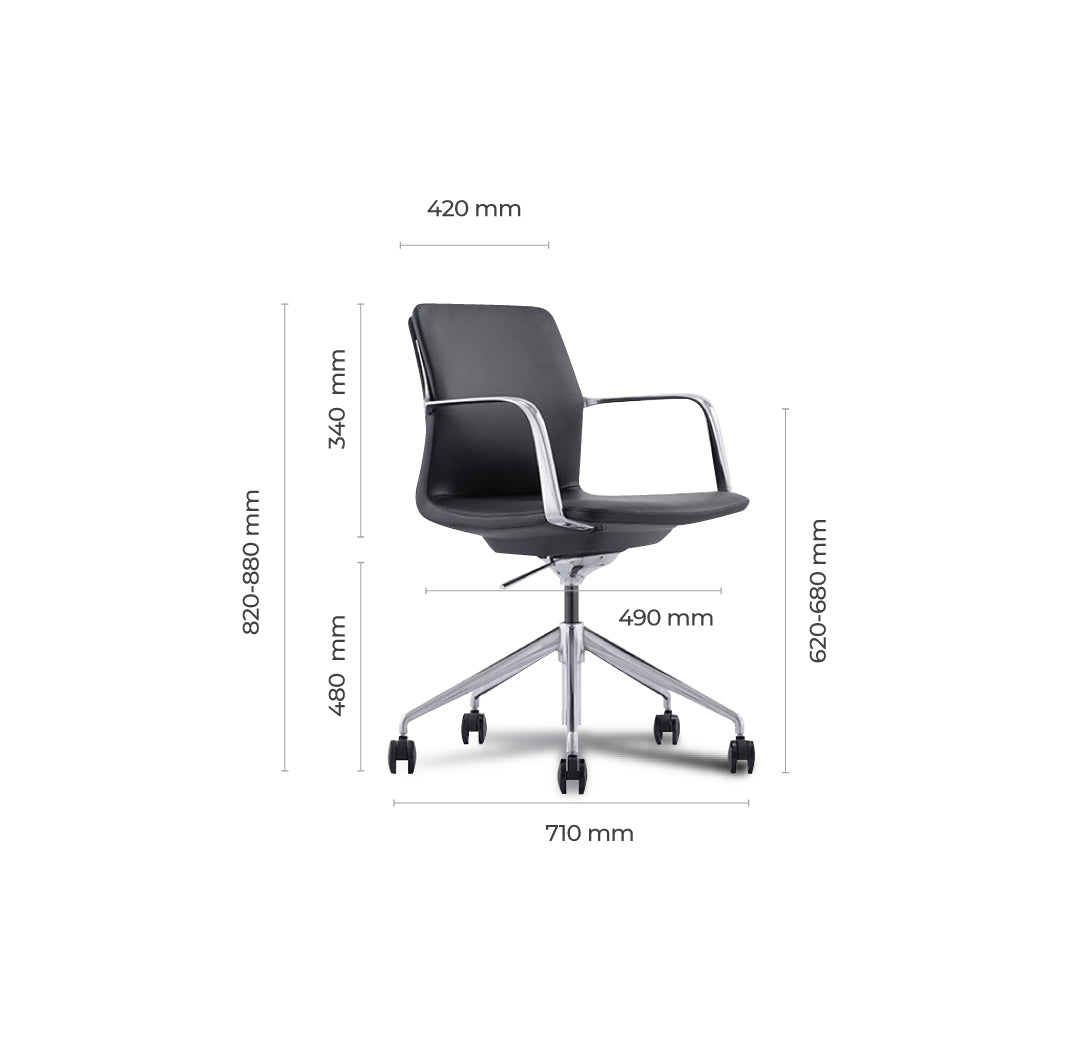 Grange Medium Back Executive Chair Orange Genuine Leather | Office Furniture Designs