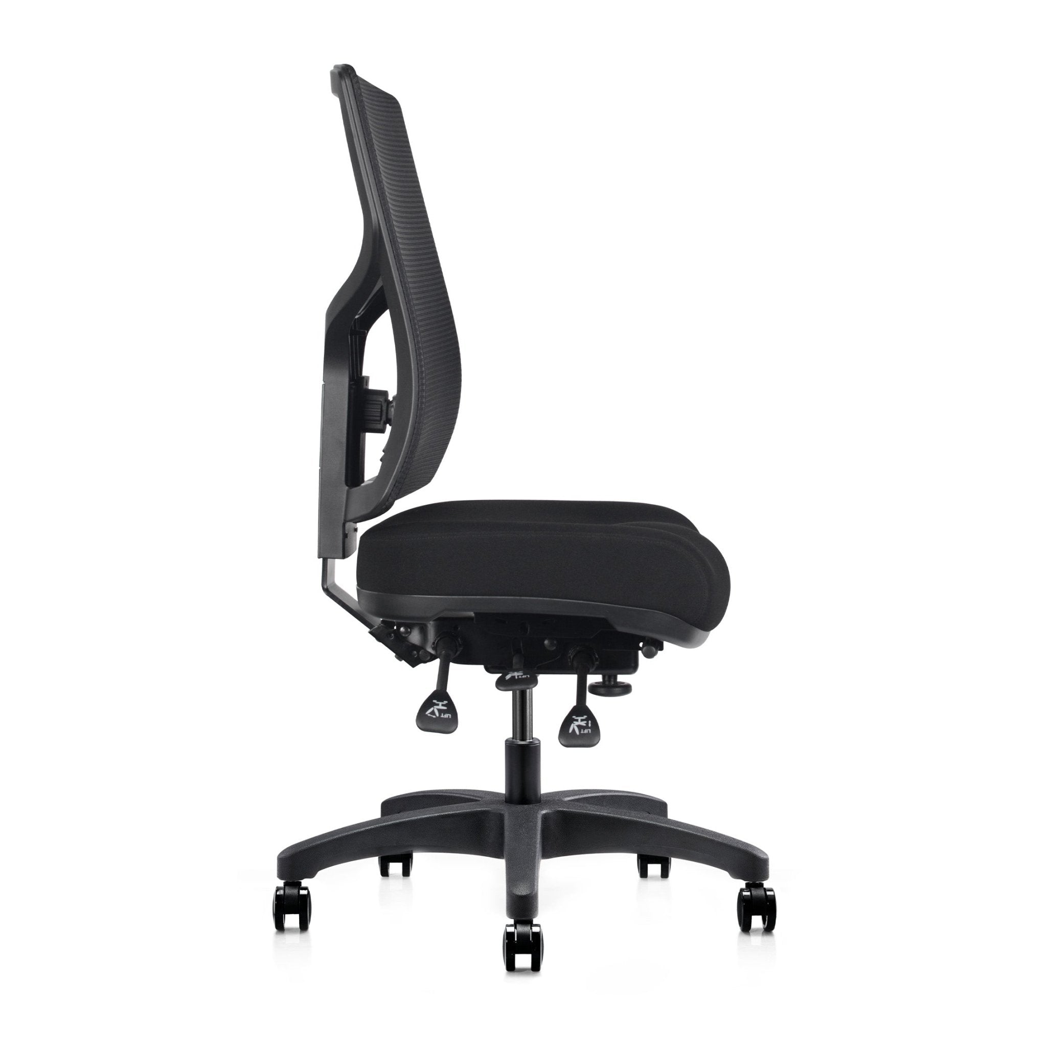 Gust Ergonomic Heavy Duty Chair High Mesh Back Fabric Seat Black | Office Furniture Designs