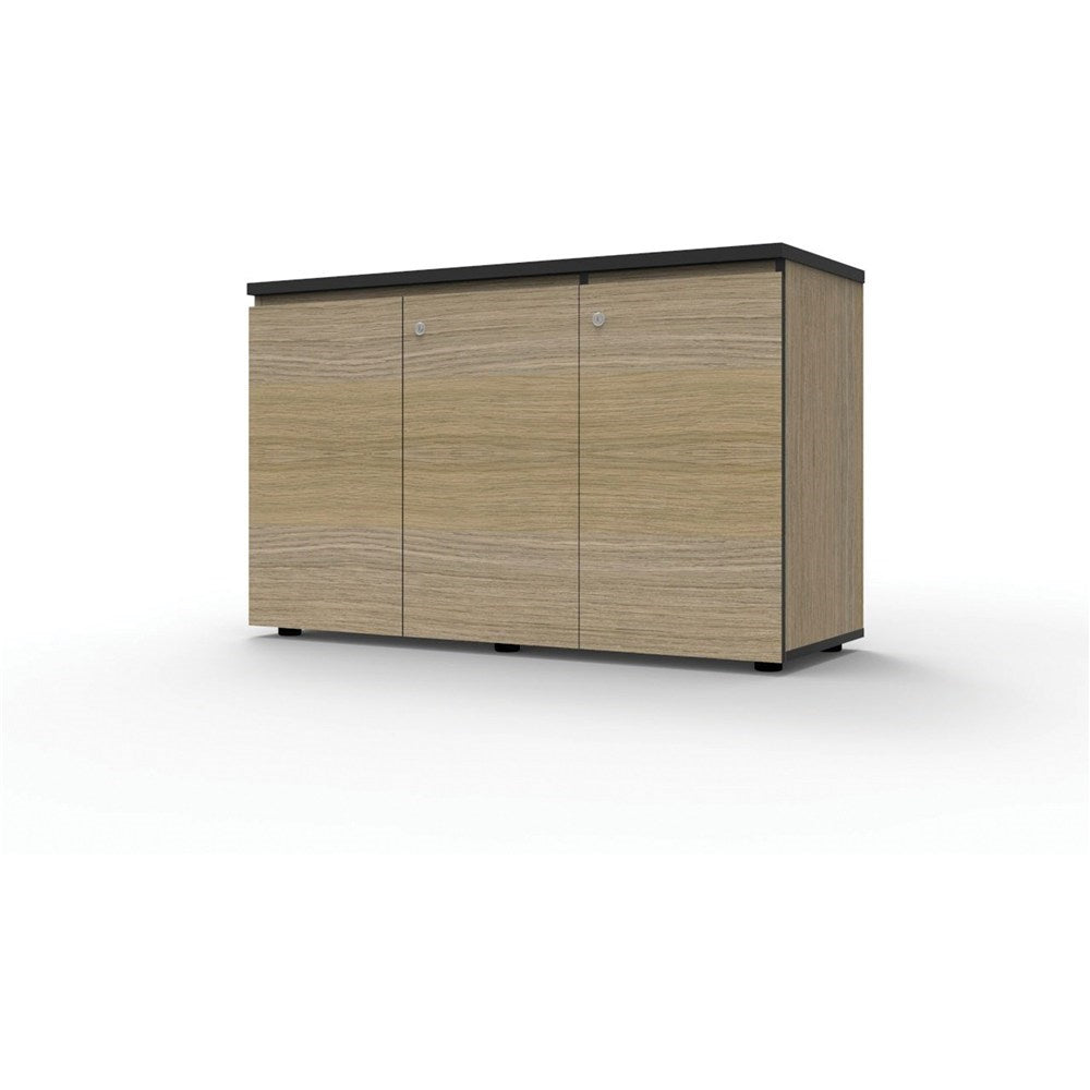 Infinity Swing Cupboard 1200W x 450D x 730H 3 Door Black & Oak | Office Furniture Designs