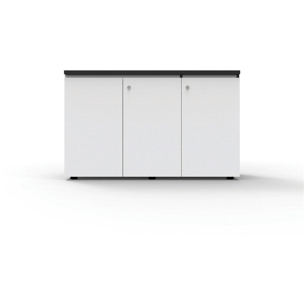 Infinity Swing Cupboard 1200W x 450D x 730H 3 Door Black & White | Office Furniture Designs