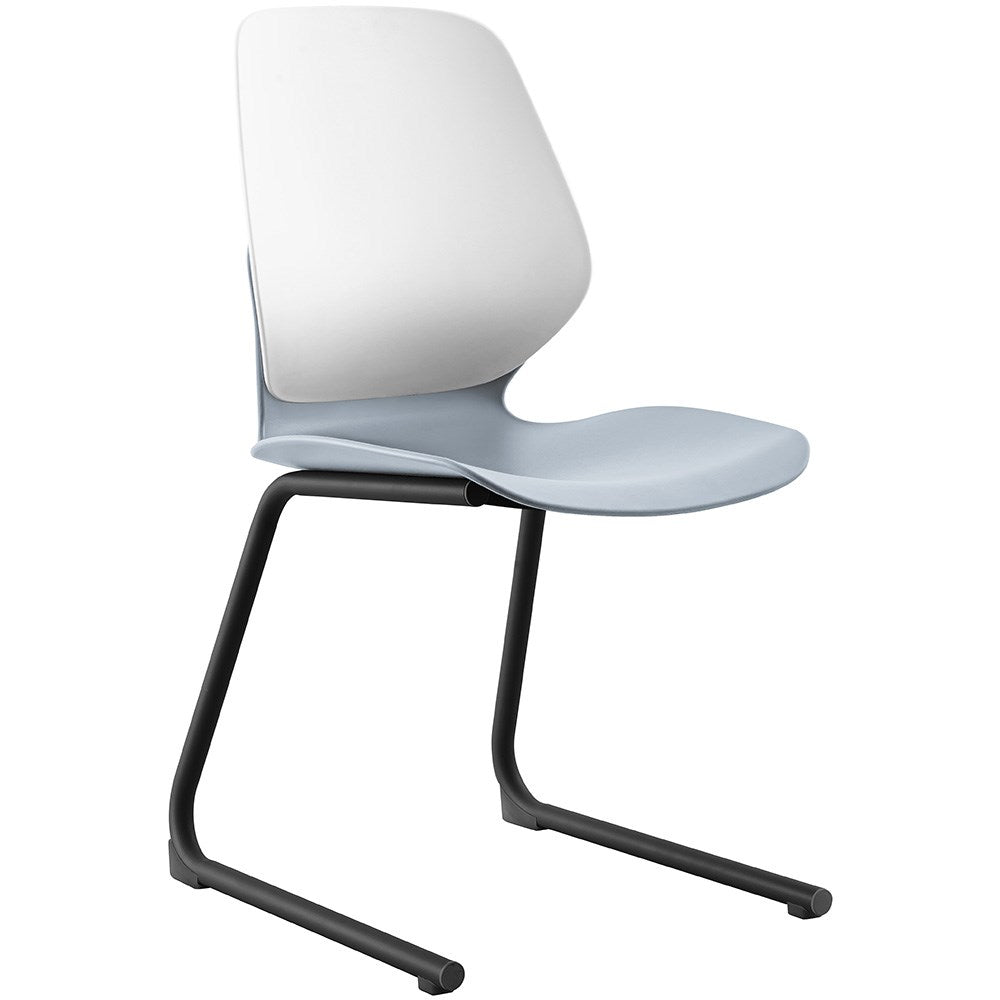 Kaleido Chair Reverse Cantilever Base Polypropylene Grey & White | Office Furniture Designs
