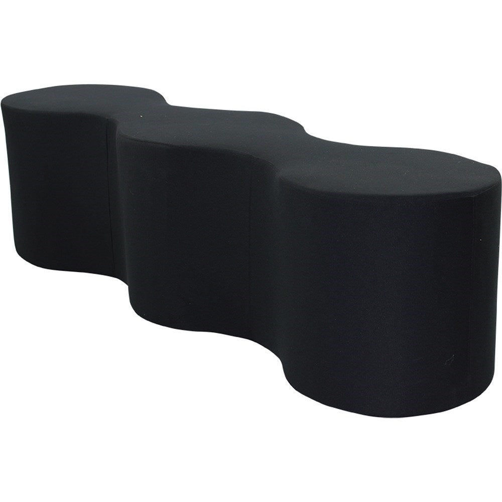 Lava Lounge Breakout Ottoman Modular Triple Straight Shape Black Black | Office Furniture Designs
