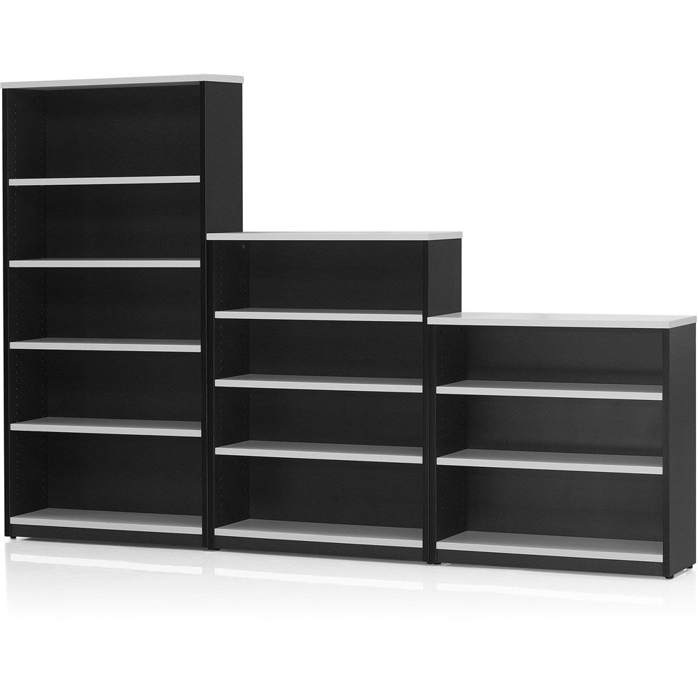 Logan Bookcase 900W x 315D x 900H 2 Shelves White & Ironstone | Office Furniture Designs
