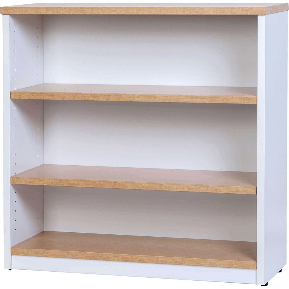 Logan Bookcase 900W x 315D x 900H 2 Shelves White & Oak | Office Furniture Designs