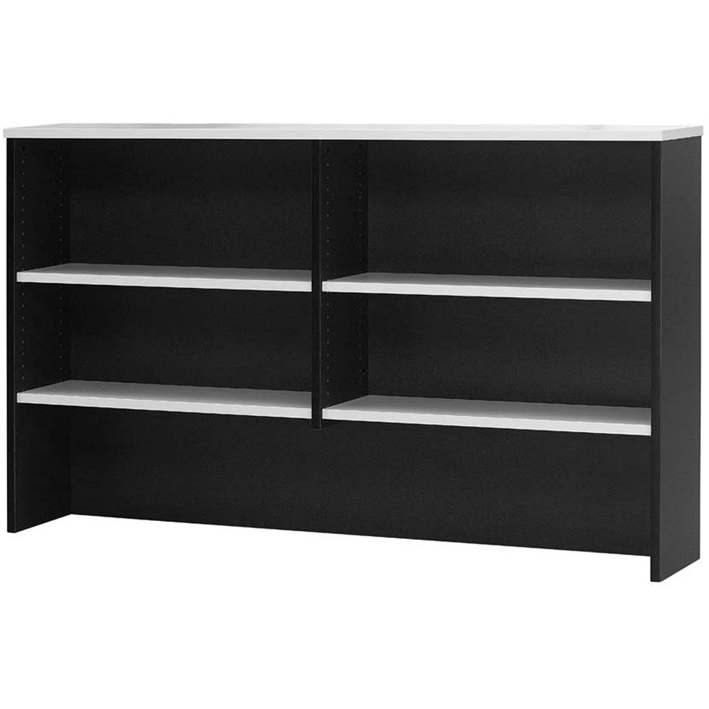 Logan Desk Hutch 1200W x 315D x 1075H White & Ironstone | Office Furniture Designs