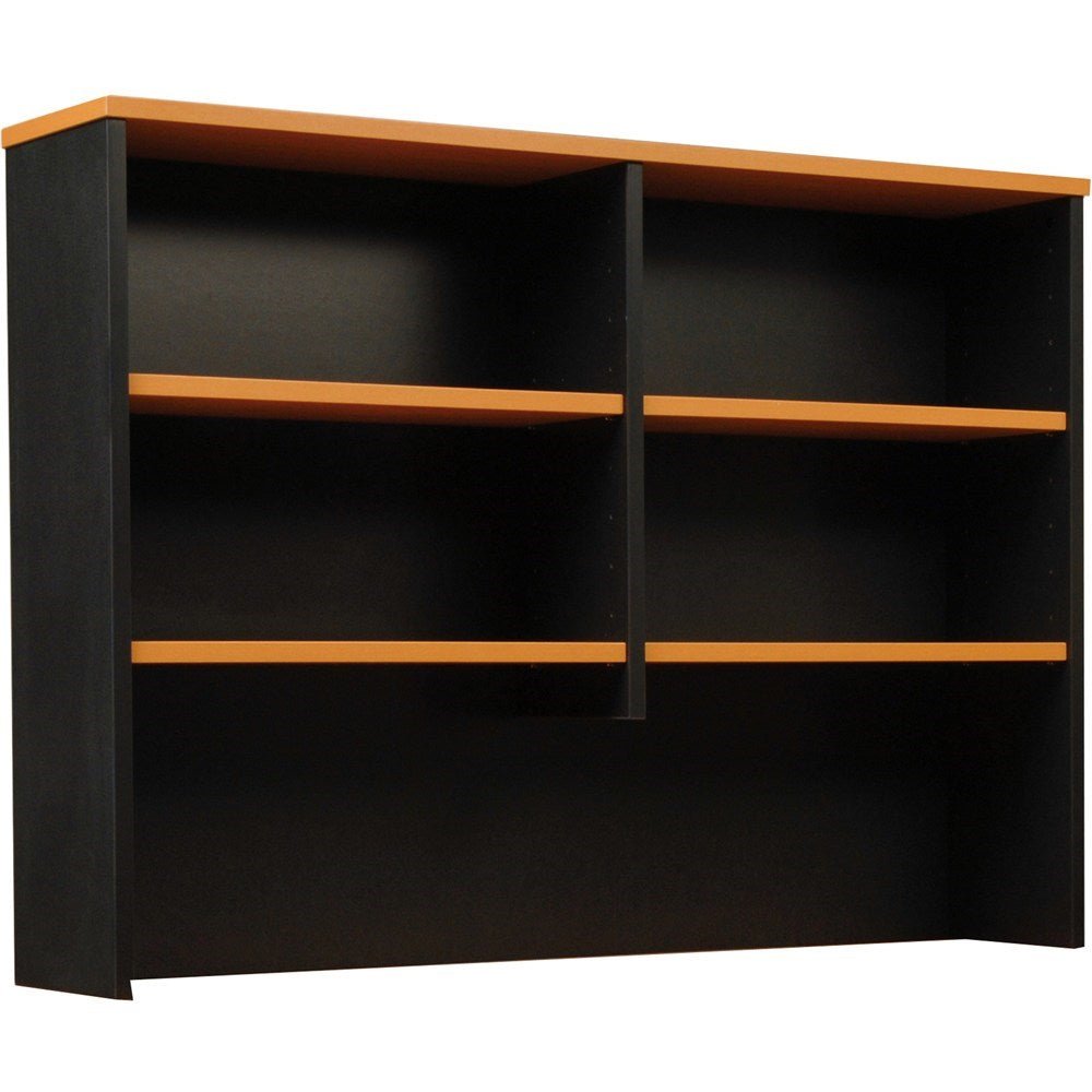 Logan Desk Hutch 1500W x 315D x 1075H Beech & Ironstone | Office Furniture Designs
