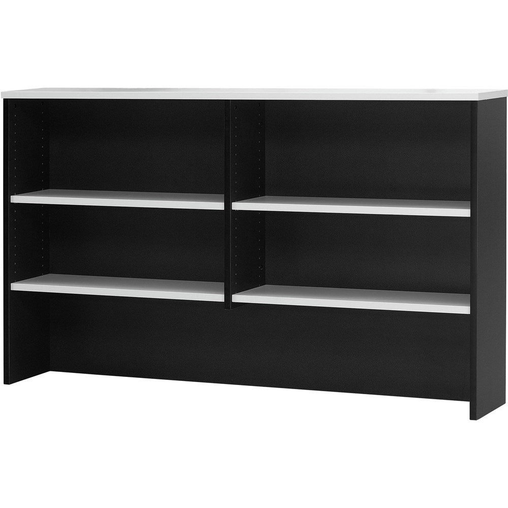 Logan Desk Hutch 1800W x 315D x 1075H White & Ironstone | Office Furniture Designs