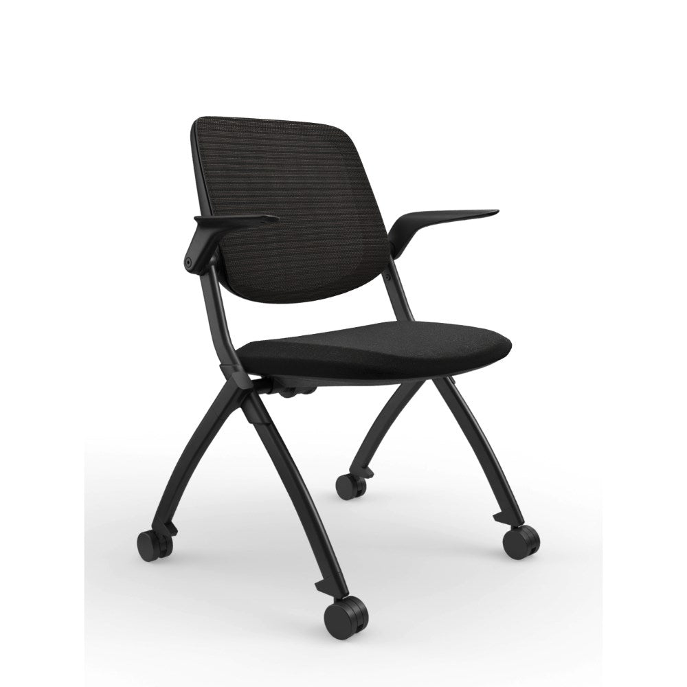 Logic Training Chair Fabric Seat Black - Office Furniture Designs