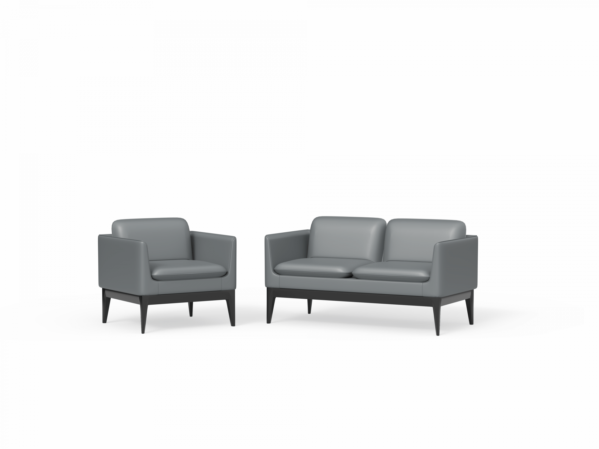 Madison Sofa PU Upholstery 2 Seater Charcoal | Office Furniture Designs